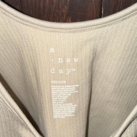 Women's Cream Ribbed Tank Top - Picture 2 of 2